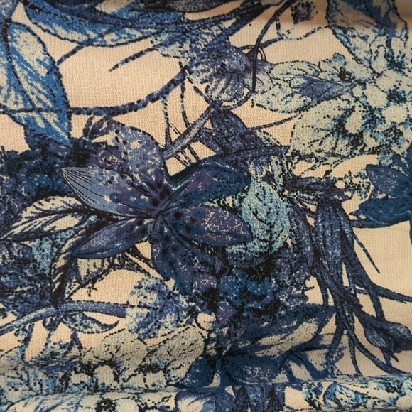 Roz & Ali Women's Blue & White Floral Batwing Sleeve Blouse Size 2X - Picture 2 of 6